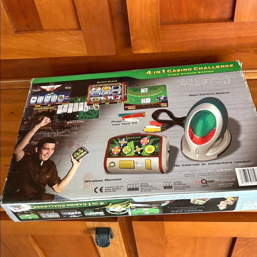 4-in-1 Casino Challenge Wireless Video Gaming System - Black & Green